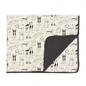 NEW KICKEE lightweight toddler blanket in natural dogs